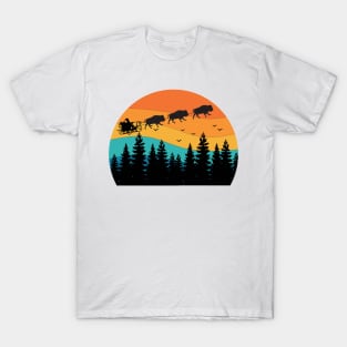 Retro Buffalo Bison National Park 70s 80s Xmas Christmas T-Shirt